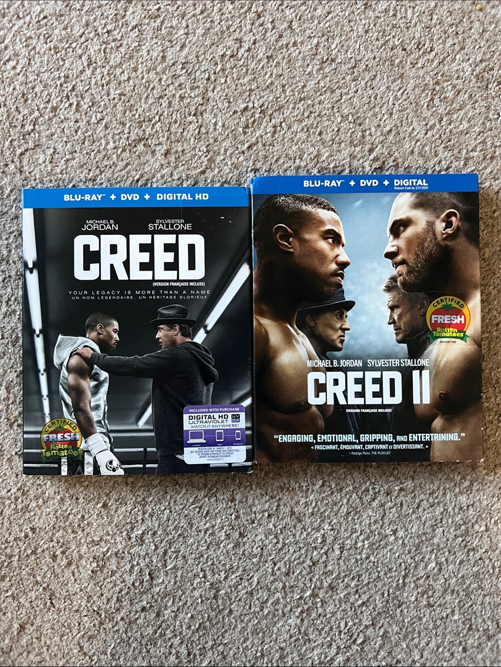 Creed / Creed II Blu-ray + DVD Set - Sylvester Stallone Rocky